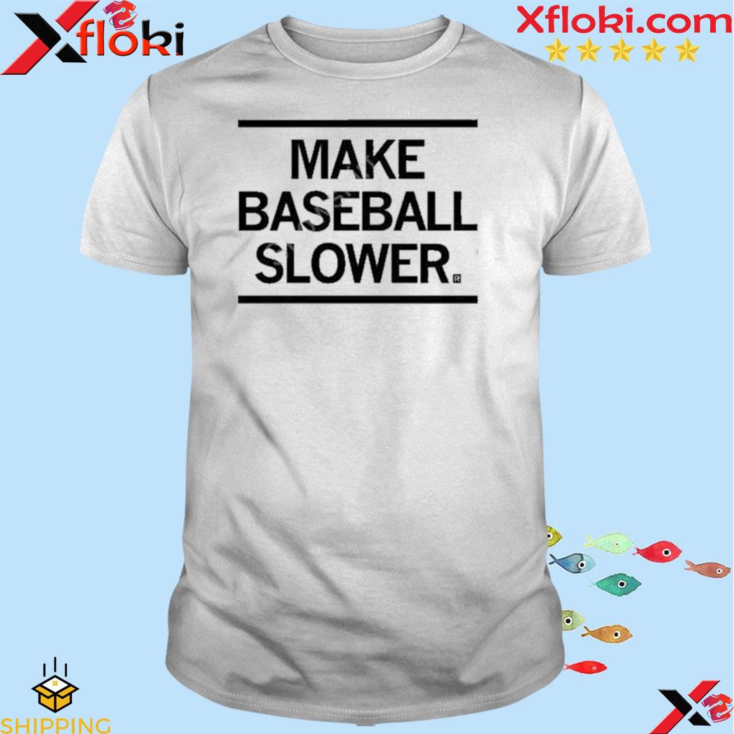 Raygun merch make baseball slower shirt