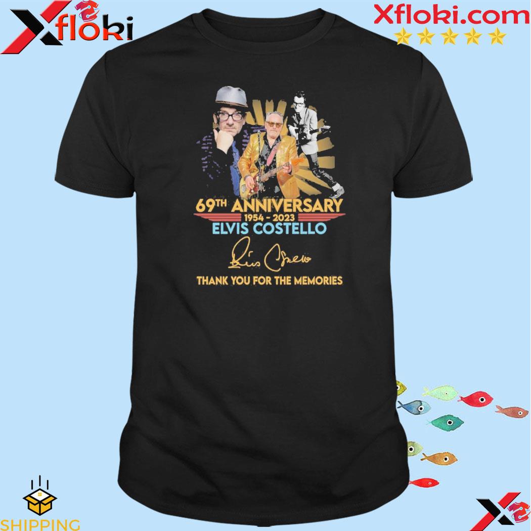 69th anniversary 1954 2023 elvis costello thank you for the memories t-shirt