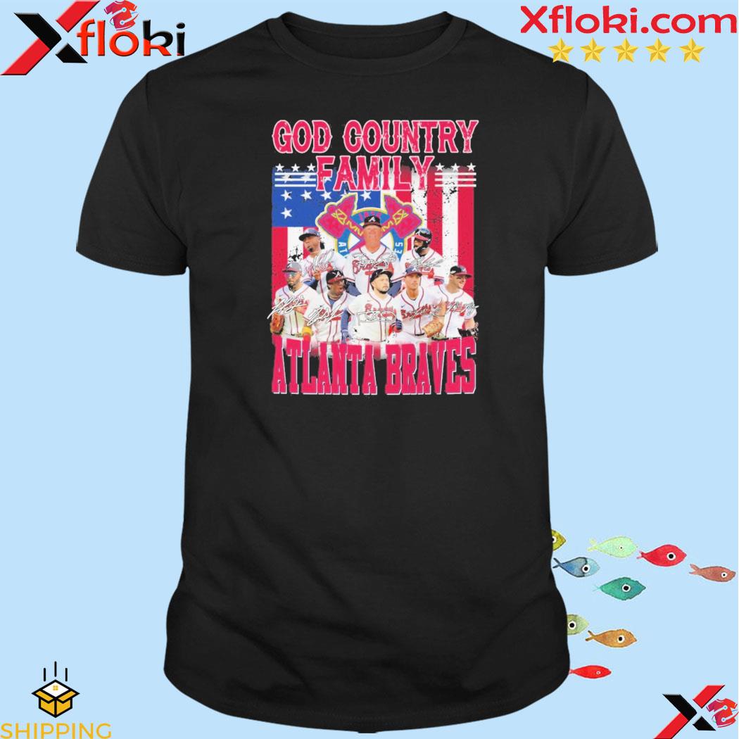 God country family atlanta braves team player american flag shirt