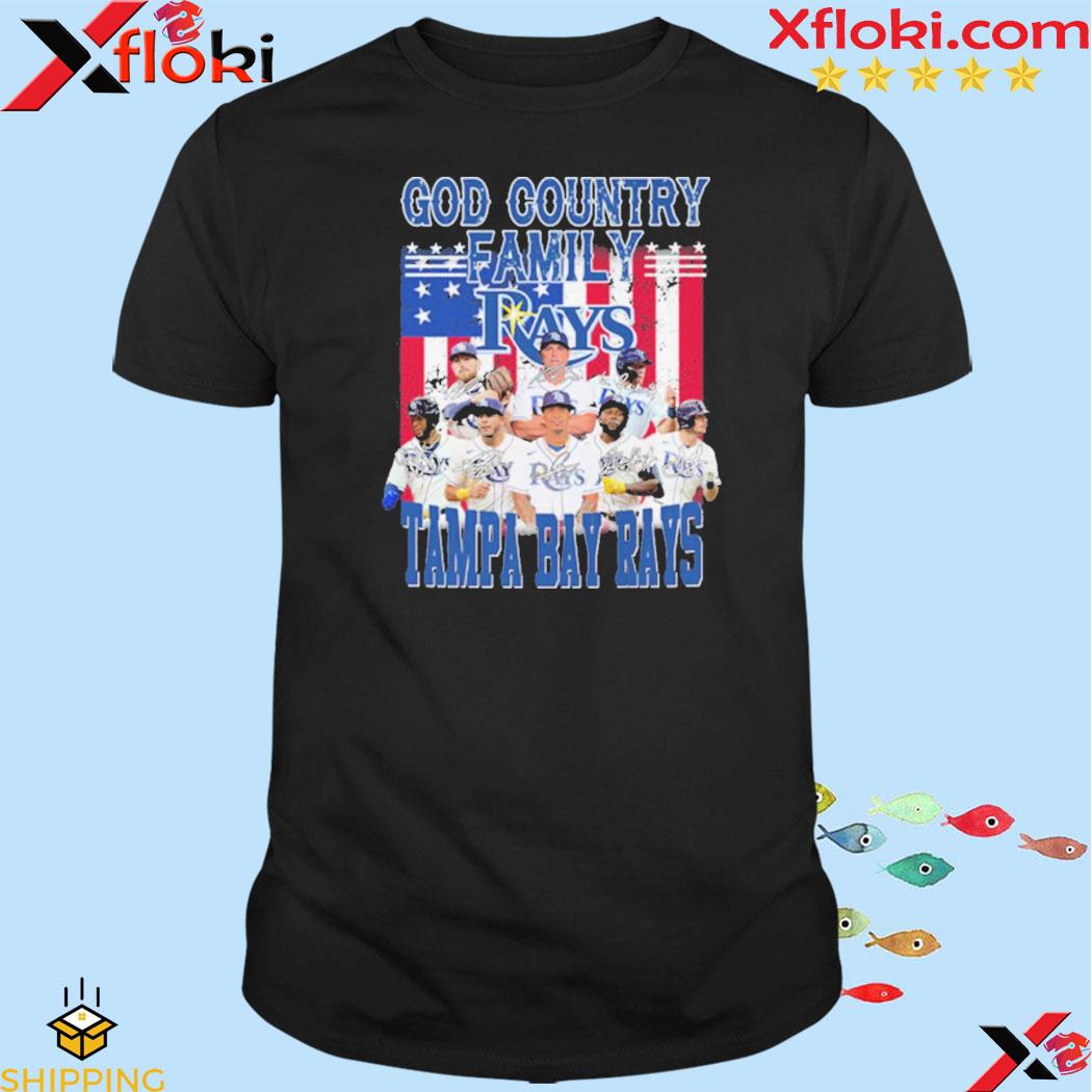 God Country Family Tampa Bay Rays Baseball American Flag Signature Shirt