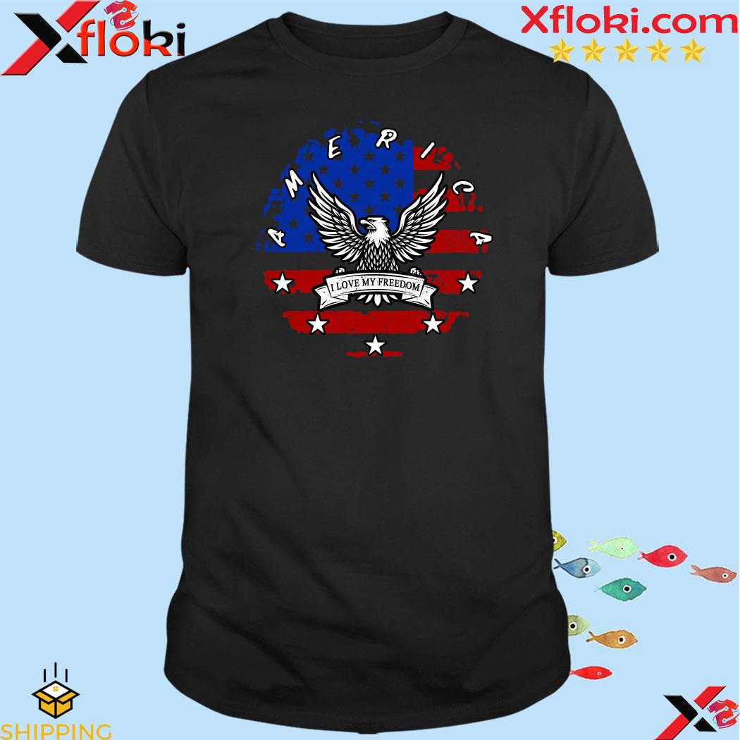I Love My Freedom America Eagle Circle 2023 T-shirt