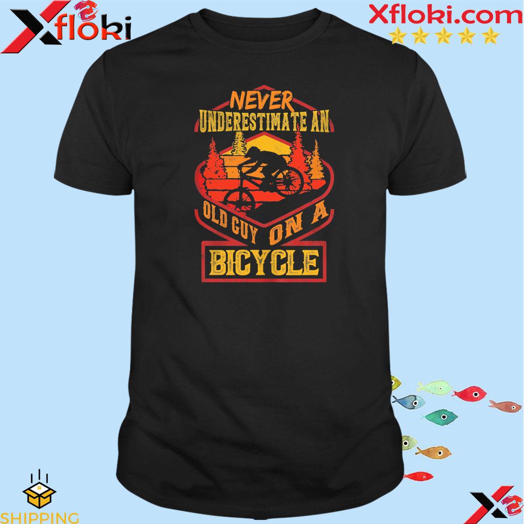 Never underestimate an old guy on a bicycle 2023 shirt
