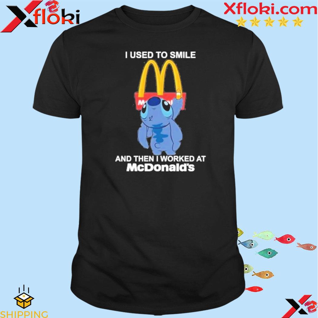 Official baby stitch i used smile and then i worked at mcdonalds logo shirt