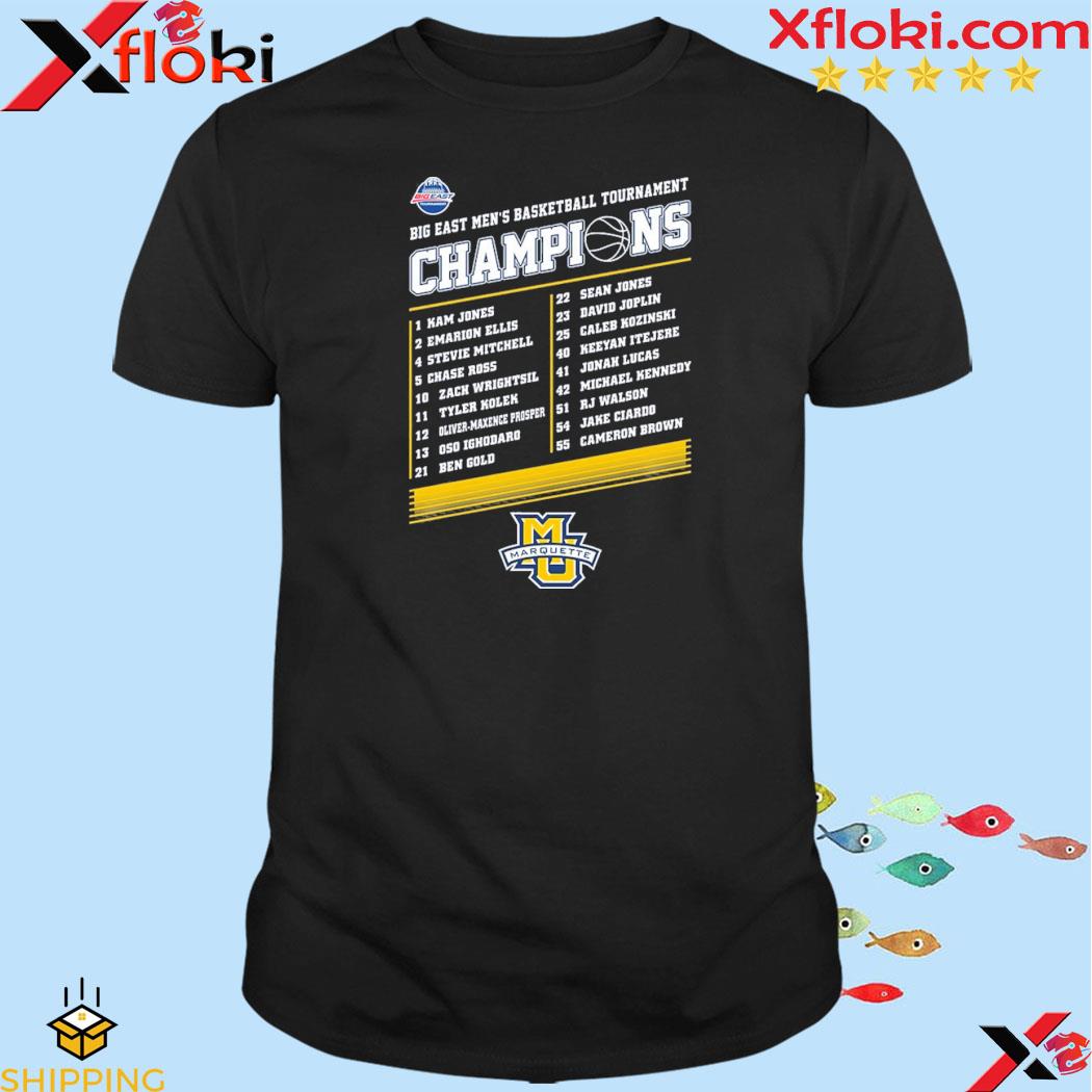 Official marquette Golden Eagles Players Names 2023 Big East Men’s Basketball Tournament Champions shirt