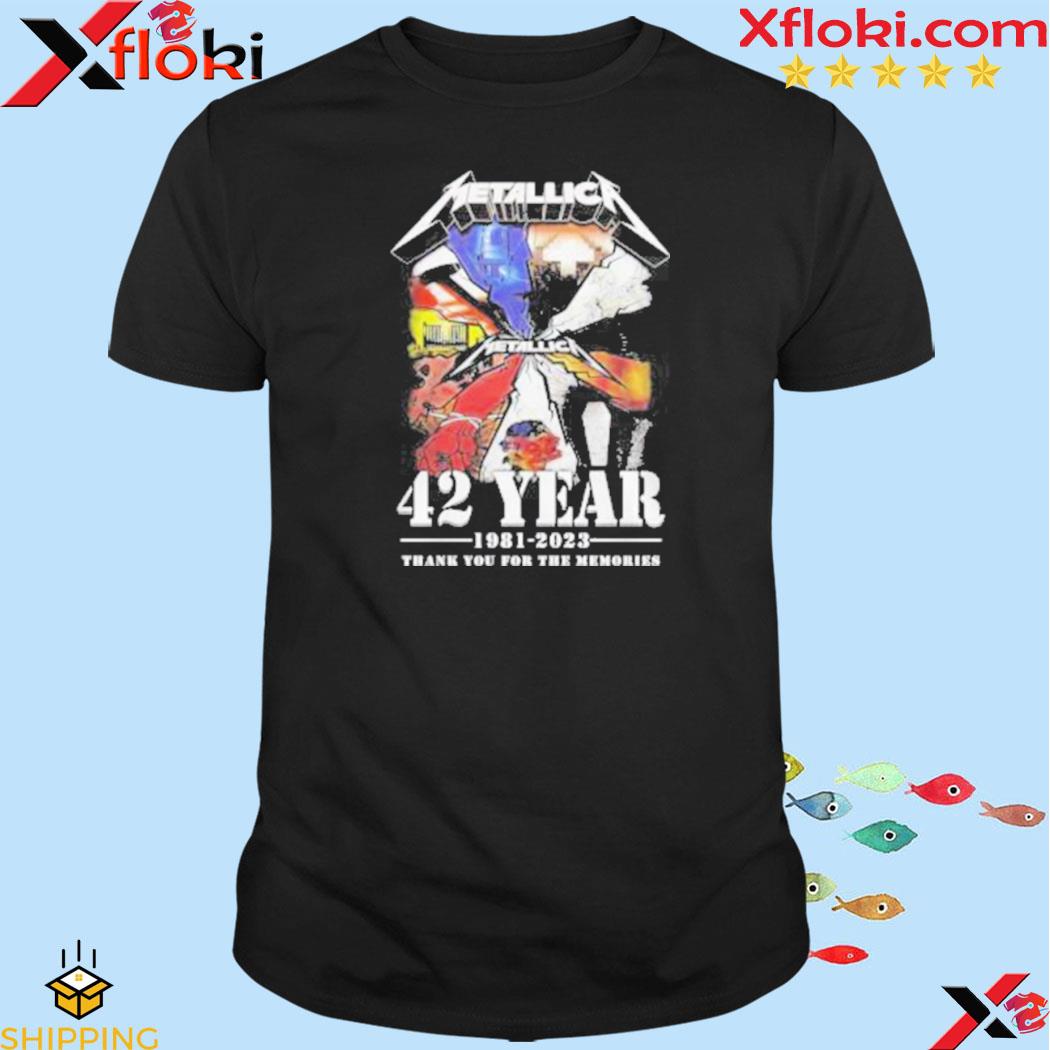 Official metallica 42 years 19812023 thank you for the memories shirt