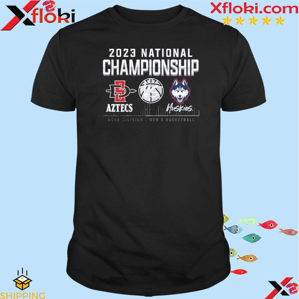 San Diego State Aztecs vs. UConn Huskies 2023 NCAA Men's Basketball National Championship Matchup T-Shirt