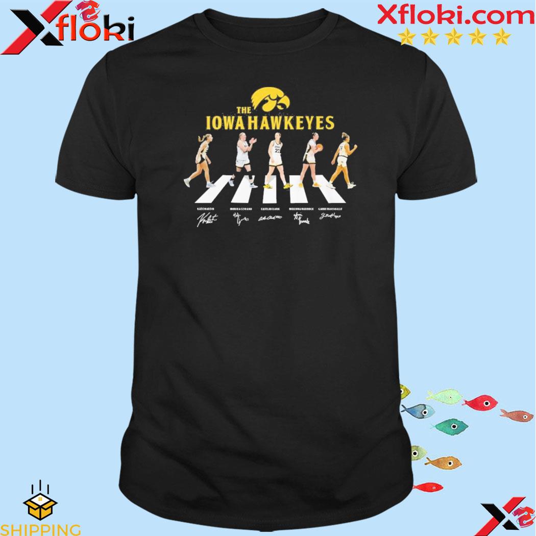 The Iowa hawkeyes abbey load team player signatures shirt