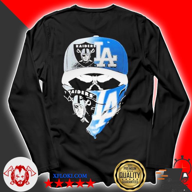 Skull mask oakland raiders and los angeles dodgers shirt, hoodie