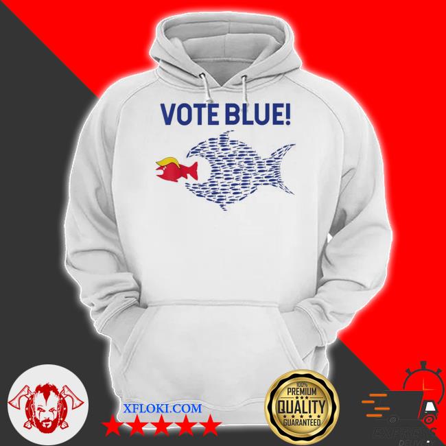 Vote Blue Fish Eating Red Fish Trump Funny Political Meme Shirt